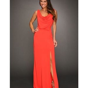 BCBGMaxazria-Coral Color-Gown- XS/0-Maxi Dress